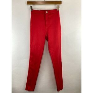 American Apparel Womens Skinny Pockets Red Easy Jeans‎ Size Small